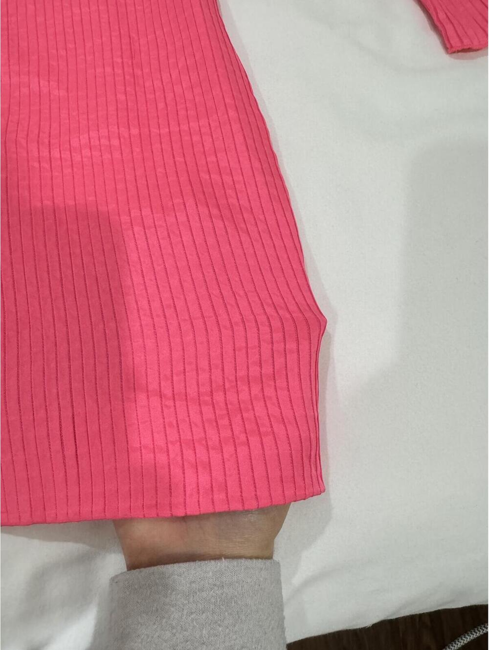 Amanda Uprichard Philips Ribbed Button Down Midi Dress Neon Pink XS - Picture 5 of 9